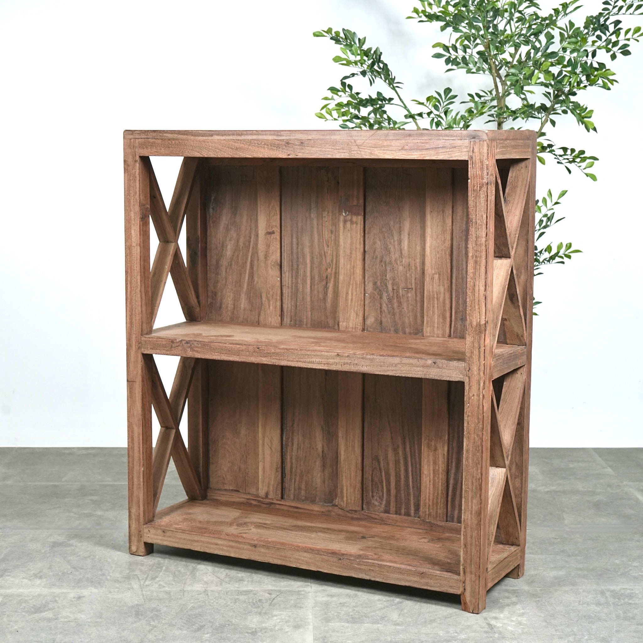 インドヴィンテージ シャビー ペイントウッドシェルフ 高さ145cm