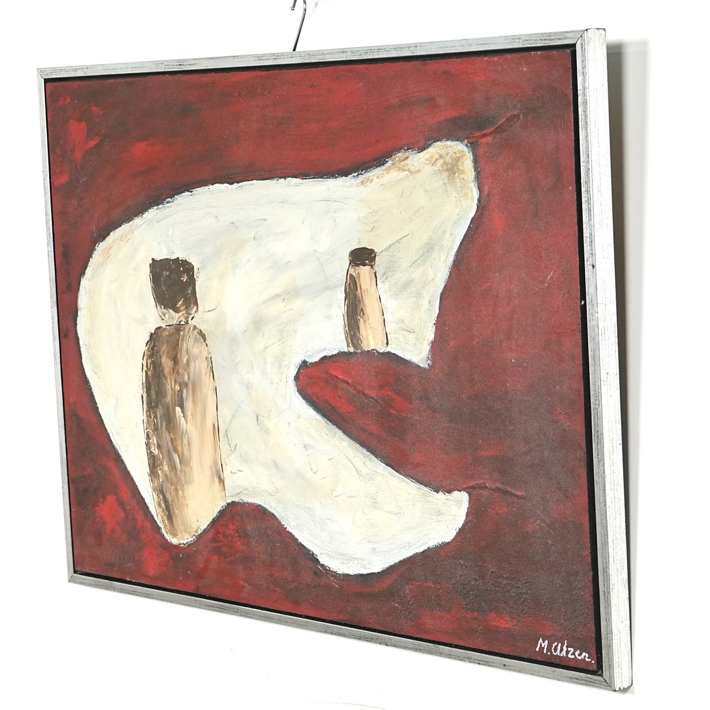 デンマークヴィンテージ 抽象画オイルペインティング 84cm×64cm