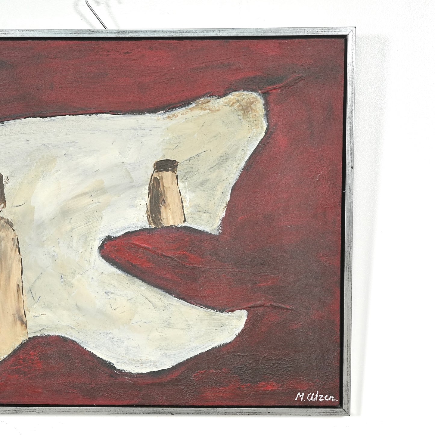 デンマークヴィンテージ 抽象画オイルペインティング 84cm×64cm
