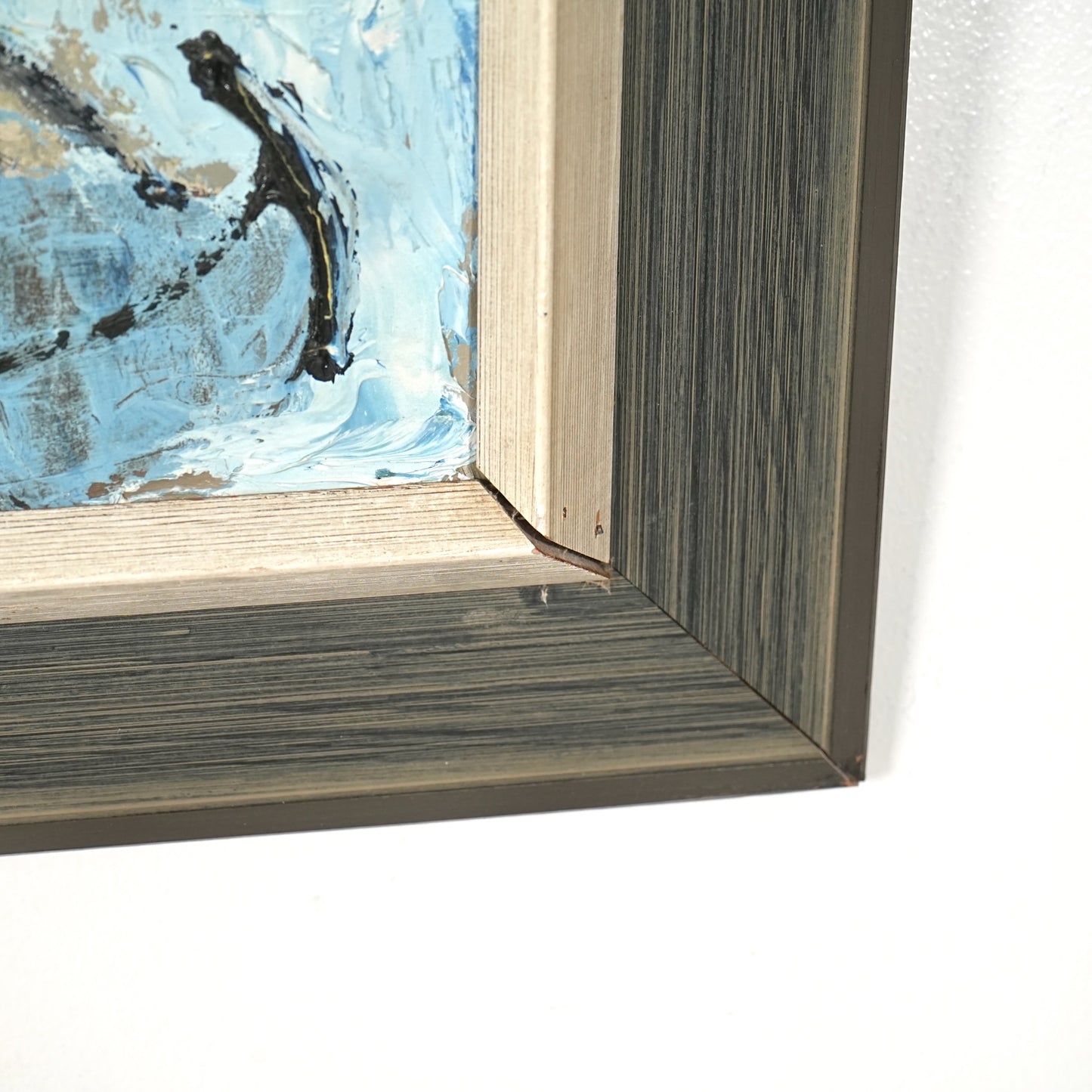 デンマークヴィンテージ 抽象画オイルペインティング 97cm×49cm