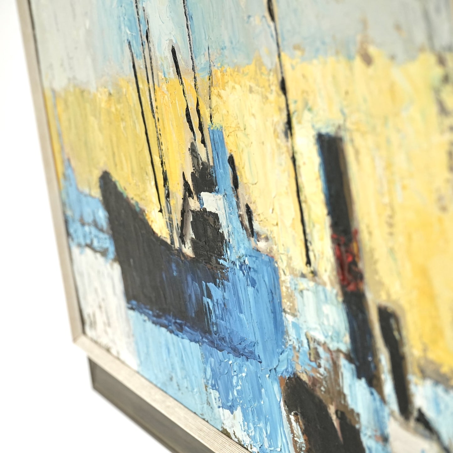 デンマークヴィンテージ 抽象画オイルペインティング 97cm×49cm