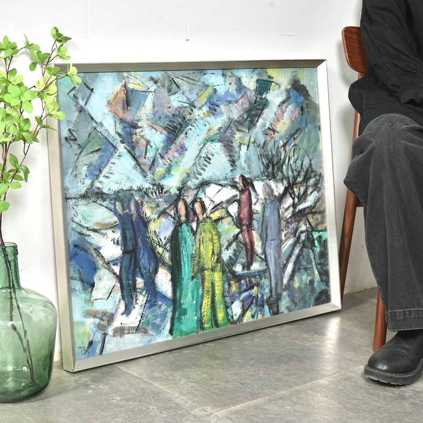 【Tove Schultz】抽象画オイルペインティング 85.5cm×68.5cm