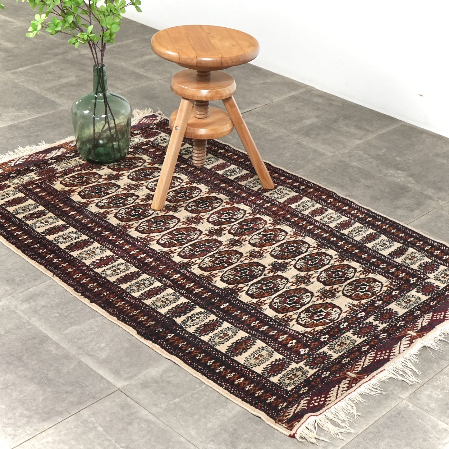送料無料 ヴィンテージ ラグ(手織り/160cm×97.5cm)