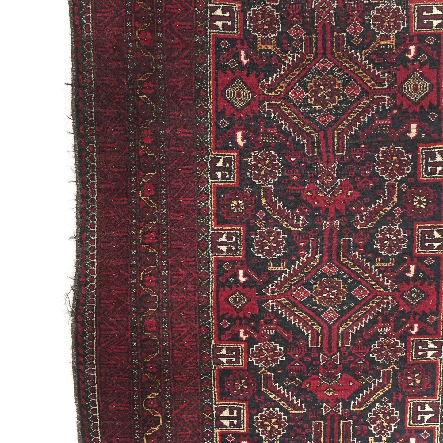 送料無料 ヴィンテージ ラグ(手織り/178cm×92cm)