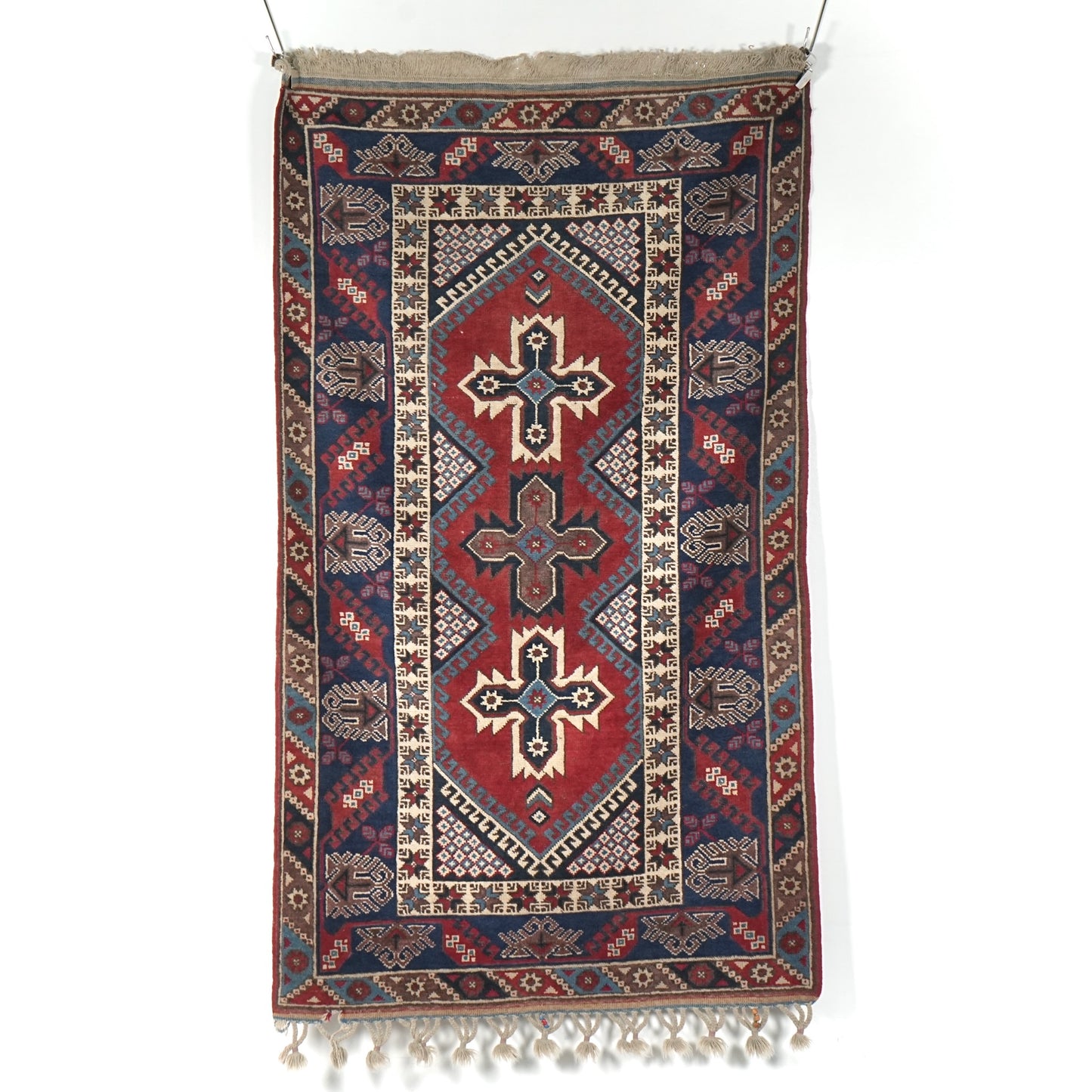 送料無料 ヴィンテージ ラグ(手織り/222cm×119.5cm)