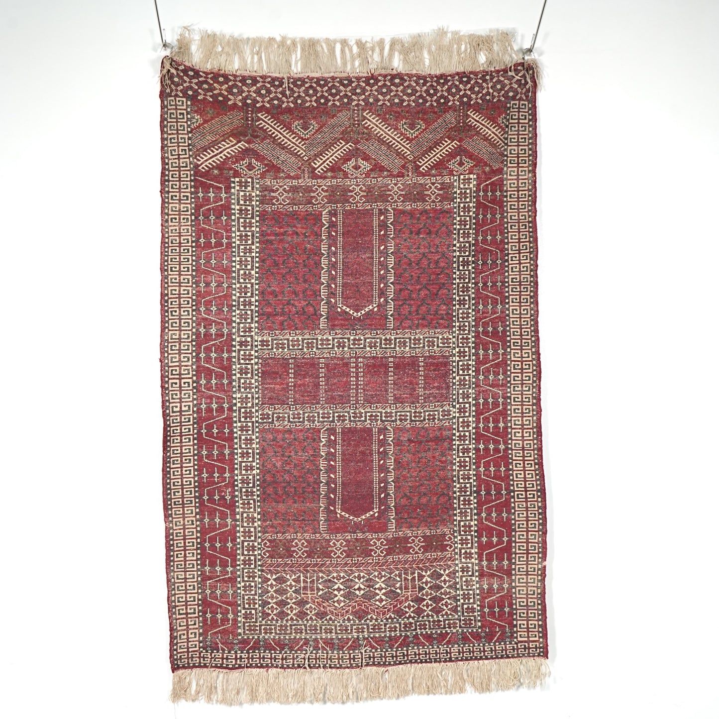 送料無料 ヴィンテージ ラグ(手織り/221cm×125cm)