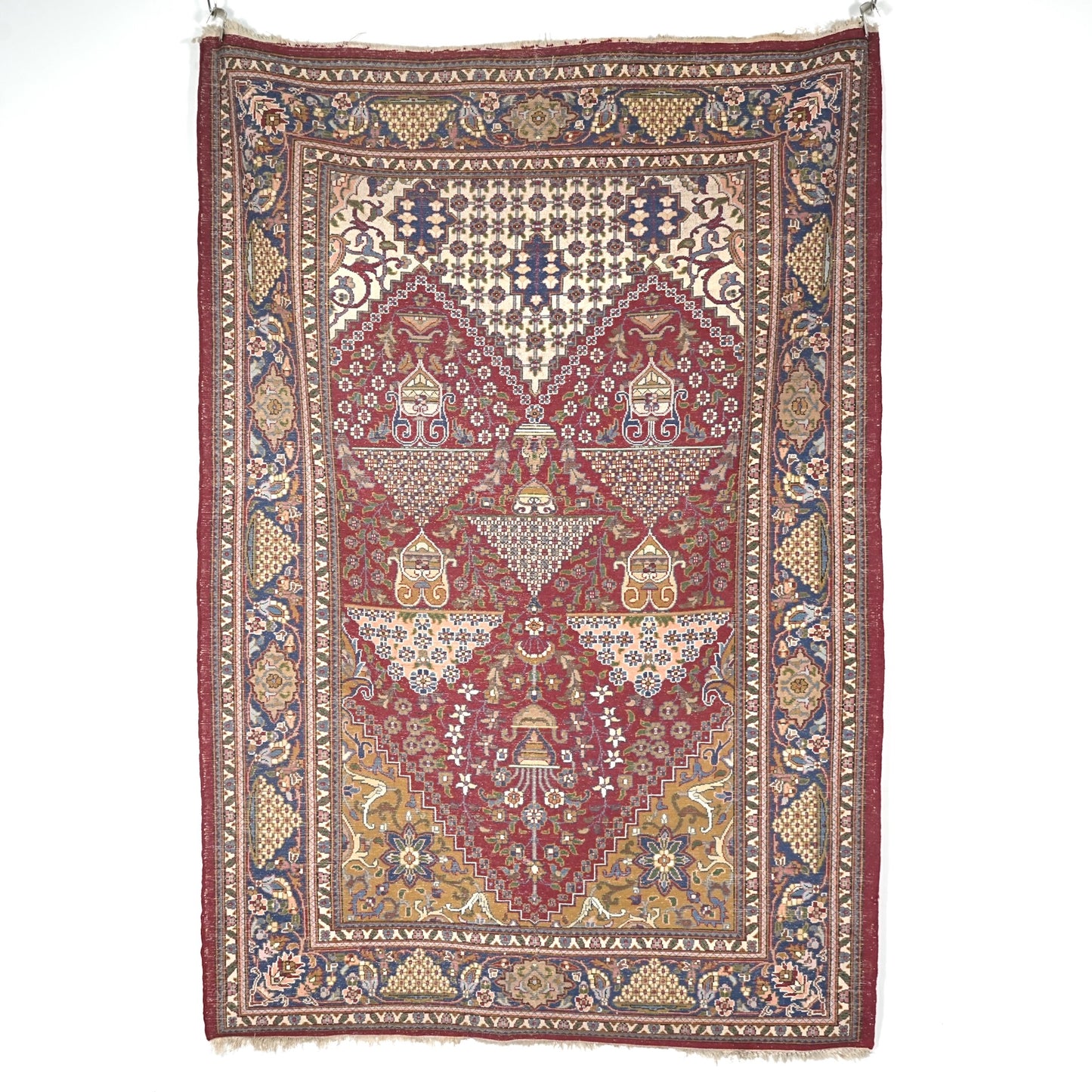 送料無料 ヴィンテージ ラグ(手織り/222cm×148cm)