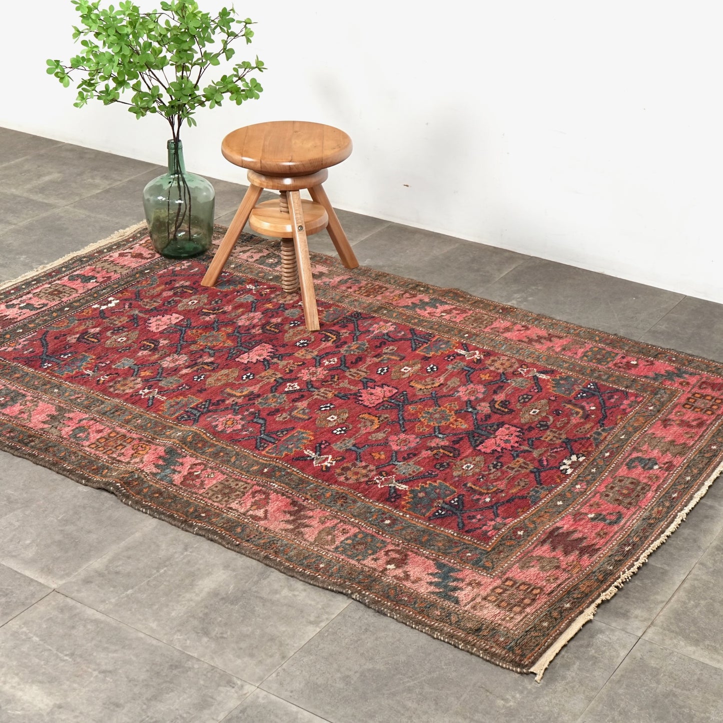 送料無料 ヴィンテージ ラグ(手織り/193cm×123cm)