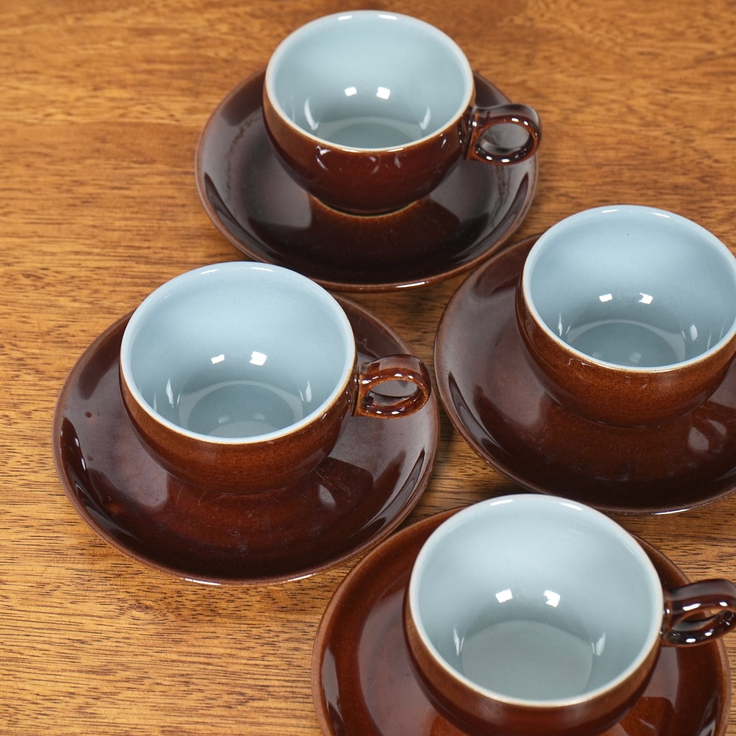 送料無料【Denby】Homestead Brown カップ&ソーサー【4客セット】