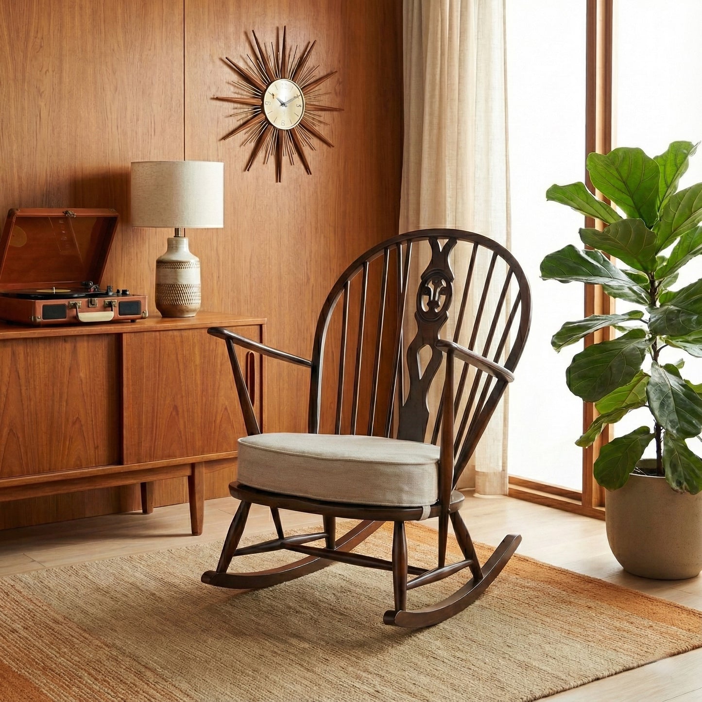 【ERCOL】ヴィンテージ ロッキングチェア【張替済】