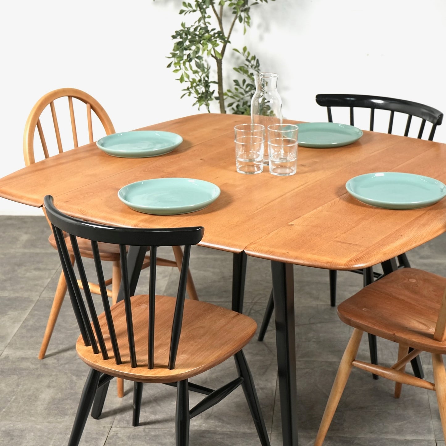 【ERCOL】ヴィンテージ ドロップリーフテーブル(バイカラー)