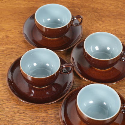 送料無料【Denby】Homestead Brown カップ&ソーサー【4客セット】