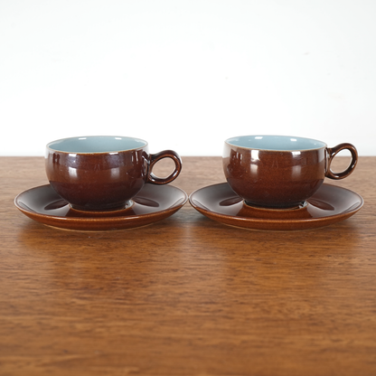 送料無料【Denby】Homestead Brown カップ&ソーサー【4客セット】