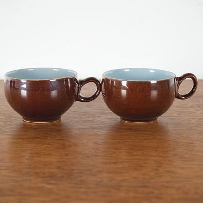 送料無料【Denby】Homestead Brown カップ&ソーサー【4客セット】