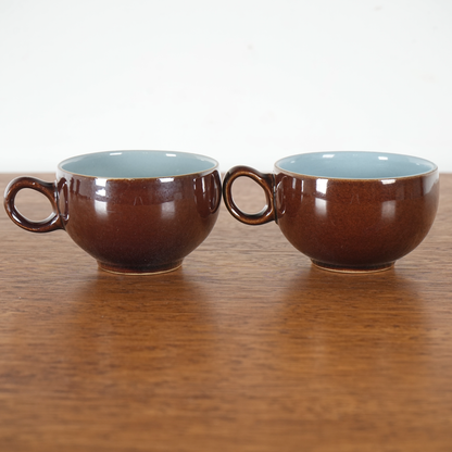 送料無料【Denby】Homestead Brown カップ&ソーサー【4客セット】