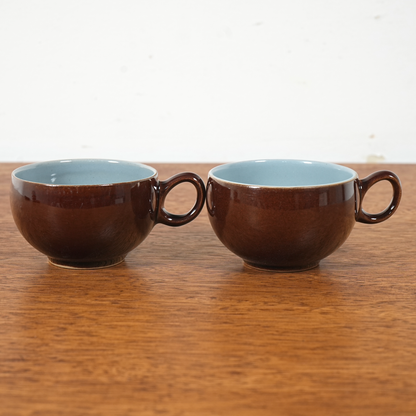 送料無料【Denby】Homestead Brown カップ&ソーサー【4客セット】