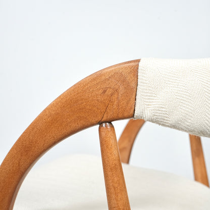 【Orte Mobel Fabrik】ハーフアームチェア【張替済】