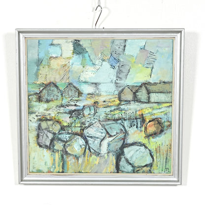 【Tove Schultz】抽象画オイルペインティング 59cm×56cm