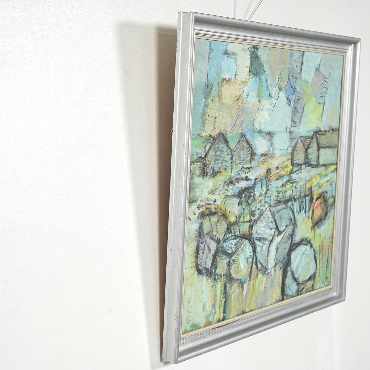 【Tove Schultz】抽象画オイルペインティング 59cm×56cm