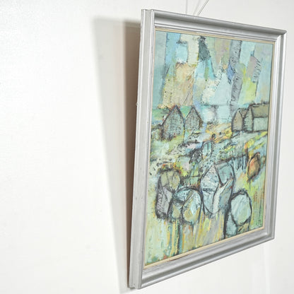 【Tove Schultz】抽象画オイルペインティング 59cm×56cm