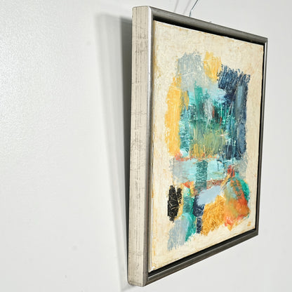 デンマークヴィンテージ 抽象画オイルペインティング 44cm×44cm