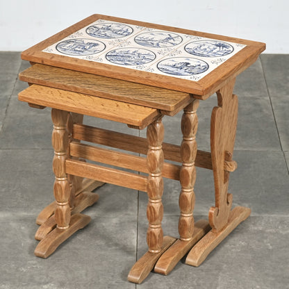 デンマークヴィンテージ タイルトップ ネストテーブル