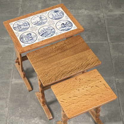 デンマークヴィンテージ タイルトップ ネストテーブル