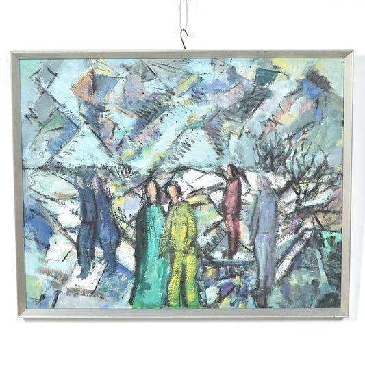 【Tove Schultz】抽象画オイルペインティング 85.5cm×68.5cm