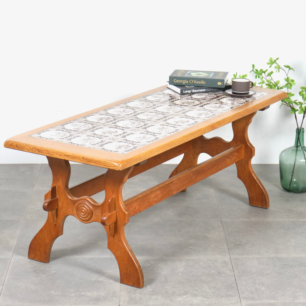 デンマークヴィンテージ タイルトップ ローテーブル