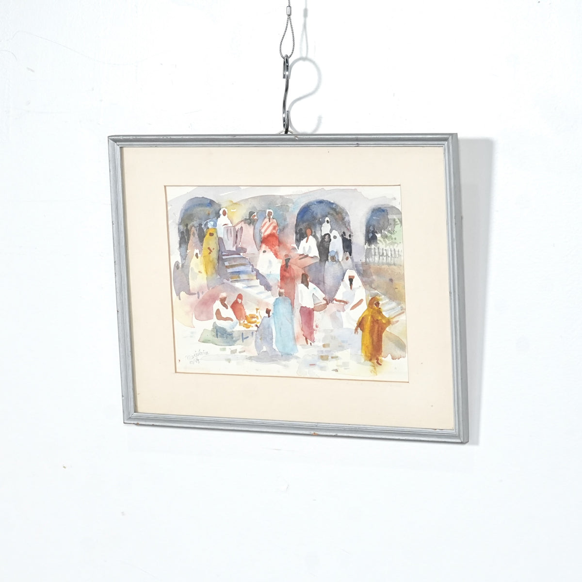 デンマークヴィンテージ ウォールアートアート(水彩画/42cm×32.5cm)