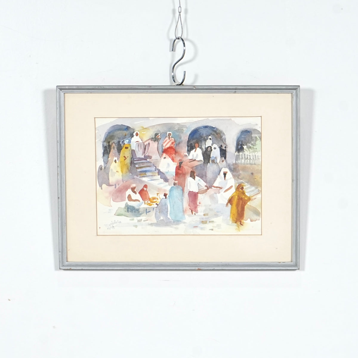 デンマークヴィンテージ ウォールアートアート(水彩画/42cm×32.5cm)