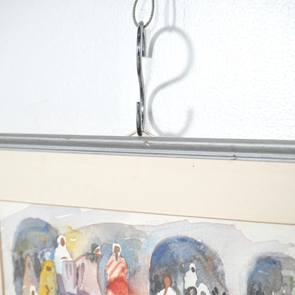 デンマークヴィンテージ ウォールアートアート(水彩画/42cm×32.5cm)
