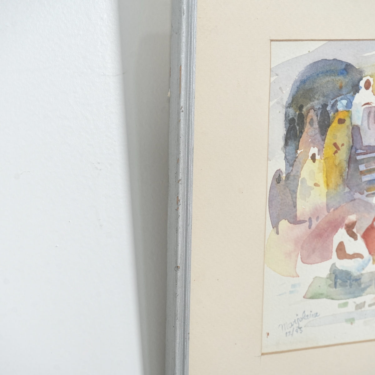 デンマークヴィンテージ ウォールアートアート(水彩画/42cm×32.5cm)