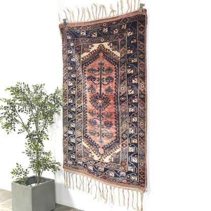 送料無料 ヴィンテージ ラグ(手織り/218cm×111cm)