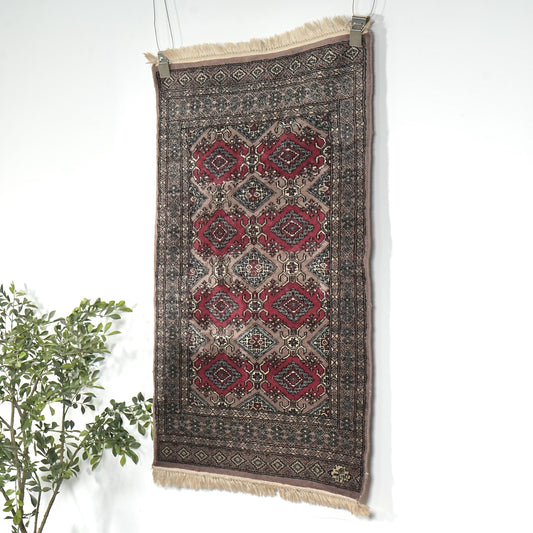 送料無料 ヴィンテージ ラグ(手織り/124cm×76.5cm)
