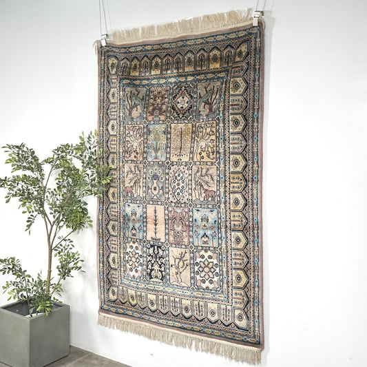 送料無料 ヴィンテージ ラグ(手織り/199cm×121.5cm)