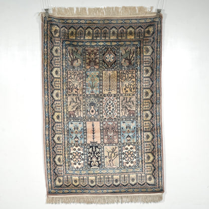 送料無料 ヴィンテージ ラグ(手織り/199cm×121.5cm)