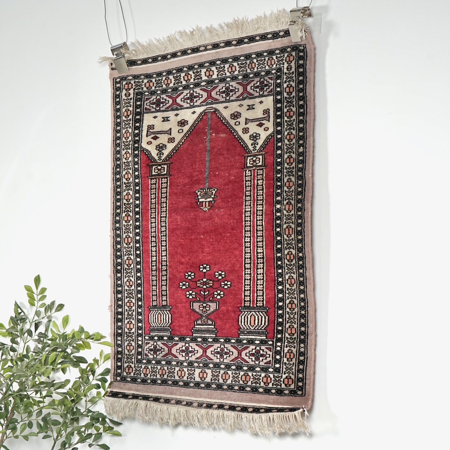 送料無料 ヴィンテージ ラグ(手織り/101cm×64cm)