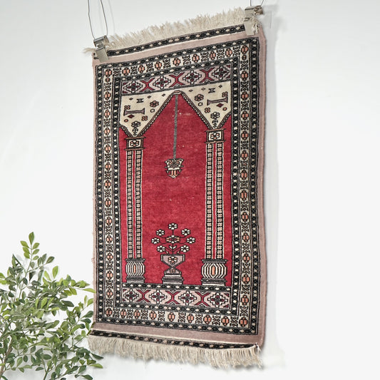 送料無料 ヴィンテージ ラグ(手織り/101cm×64cm)