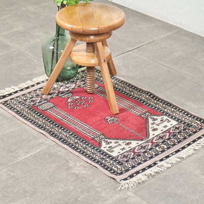 送料無料 ヴィンテージ ラグ(手織り/101cm×64cm)