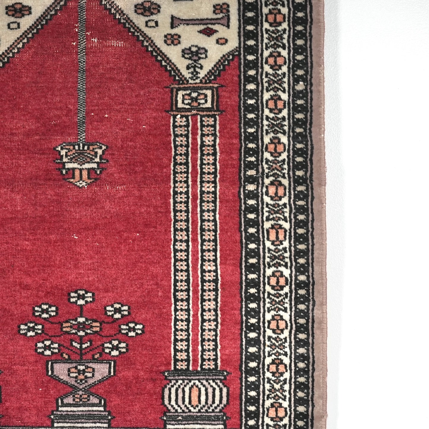 送料無料 ヴィンテージ ラグ(手織り/101cm×64cm)