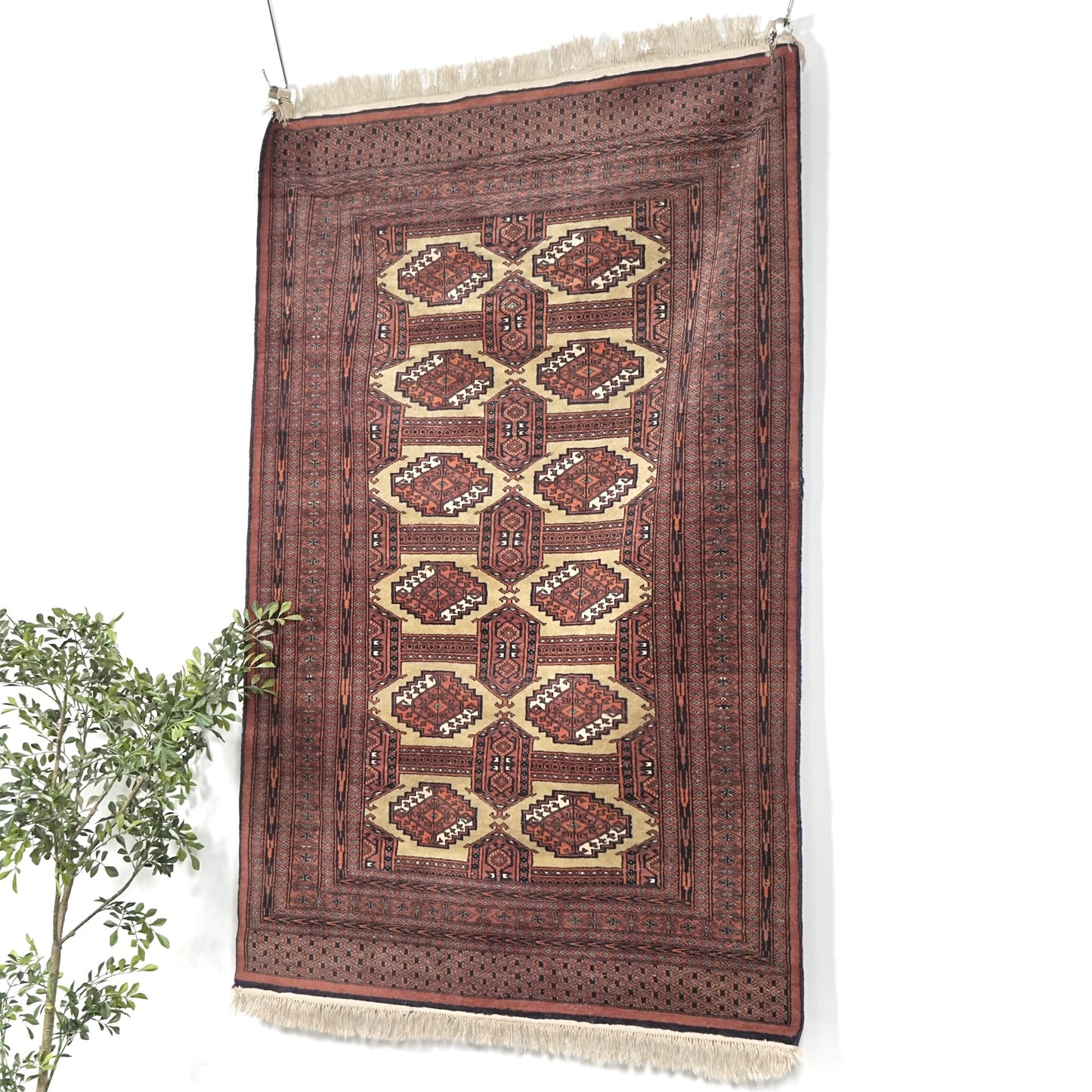 送料無料 ヴィンテージ ラグ(手織り/204.5cm×126.5cm)