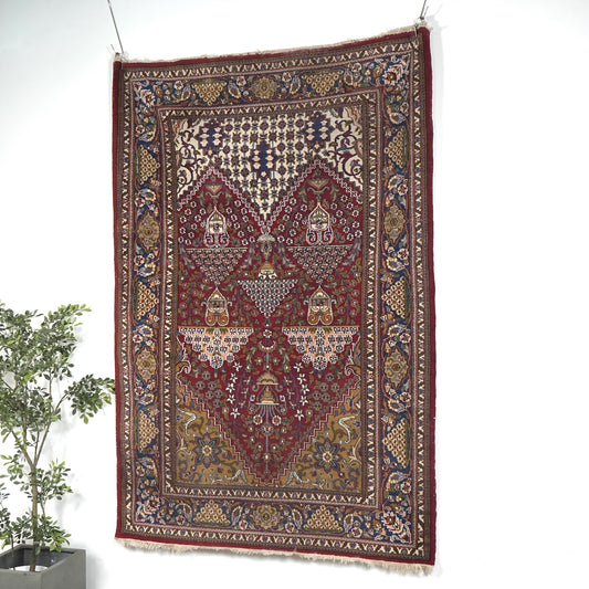 送料無料 ヴィンテージ ラグ(手織り/222cm×148cm)
