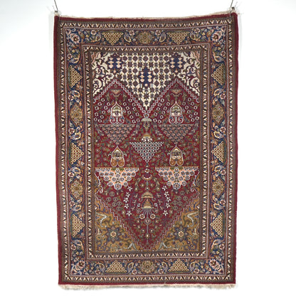 送料無料 ヴィンテージ ラグ(手織り/222cm×148cm)
