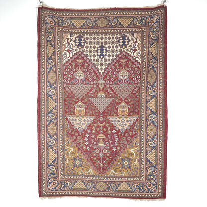 送料無料 ヴィンテージ ラグ(手織り/222cm×148cm)