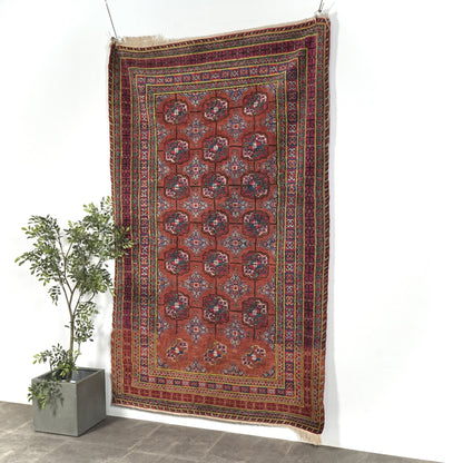 送料無料 ヴィンテージ ラグ(手織り/262cm×151cm)