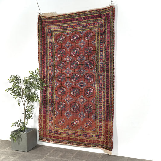 送料無料 ヴィンテージ ラグ(手織り/262cm×151cm)