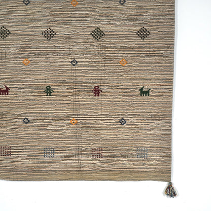 送料無料 ヴィンテージ ラグ(手織り/185.5cm×122cm)