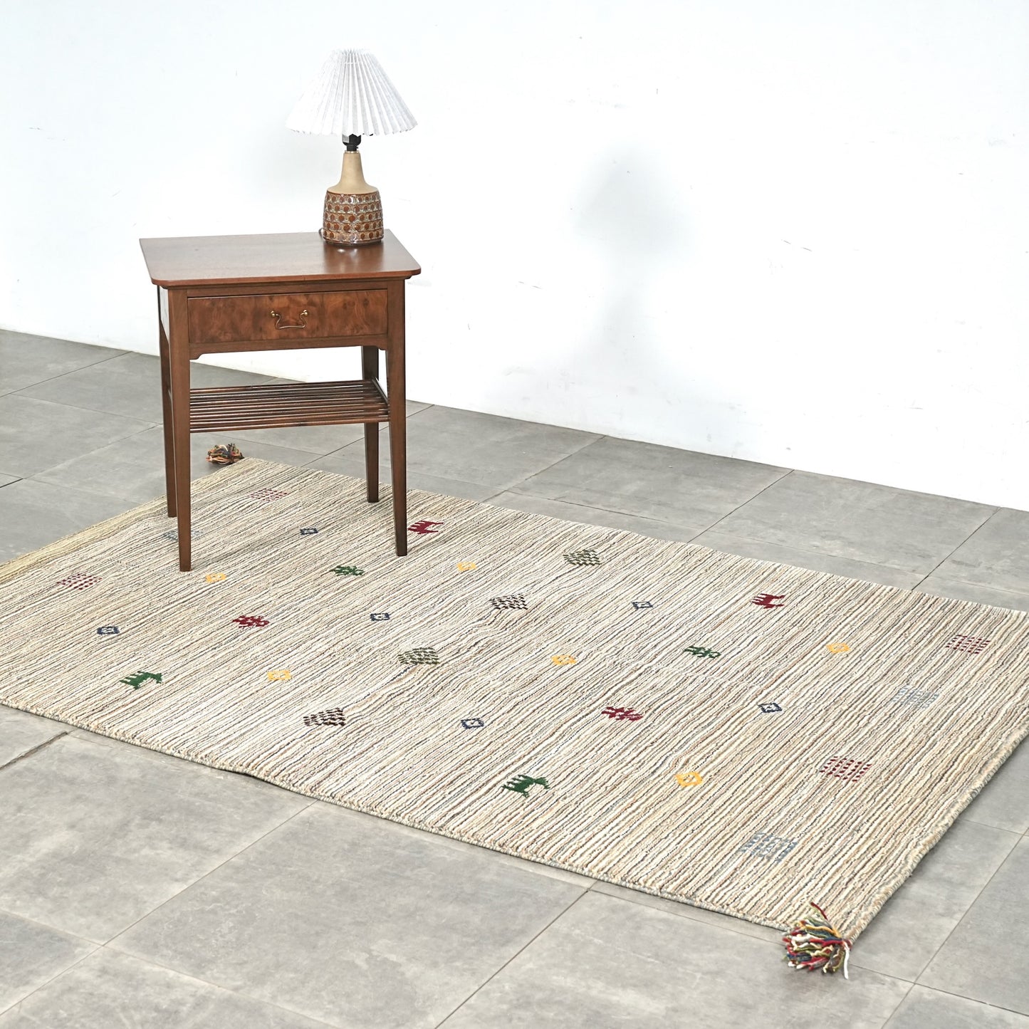 送料無料 ヴィンテージ ラグ(手織り/185.5cm×122cm)