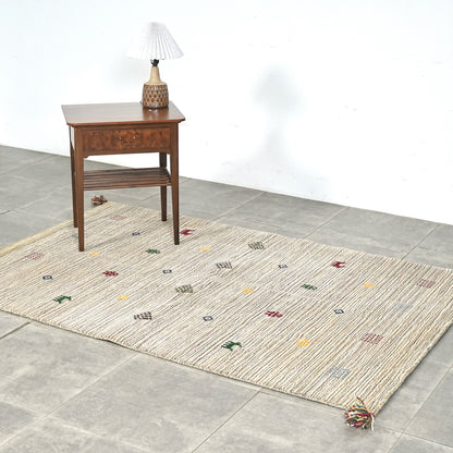 送料無料 ヴィンテージ ラグ(手織り/185.5cm×122cm)